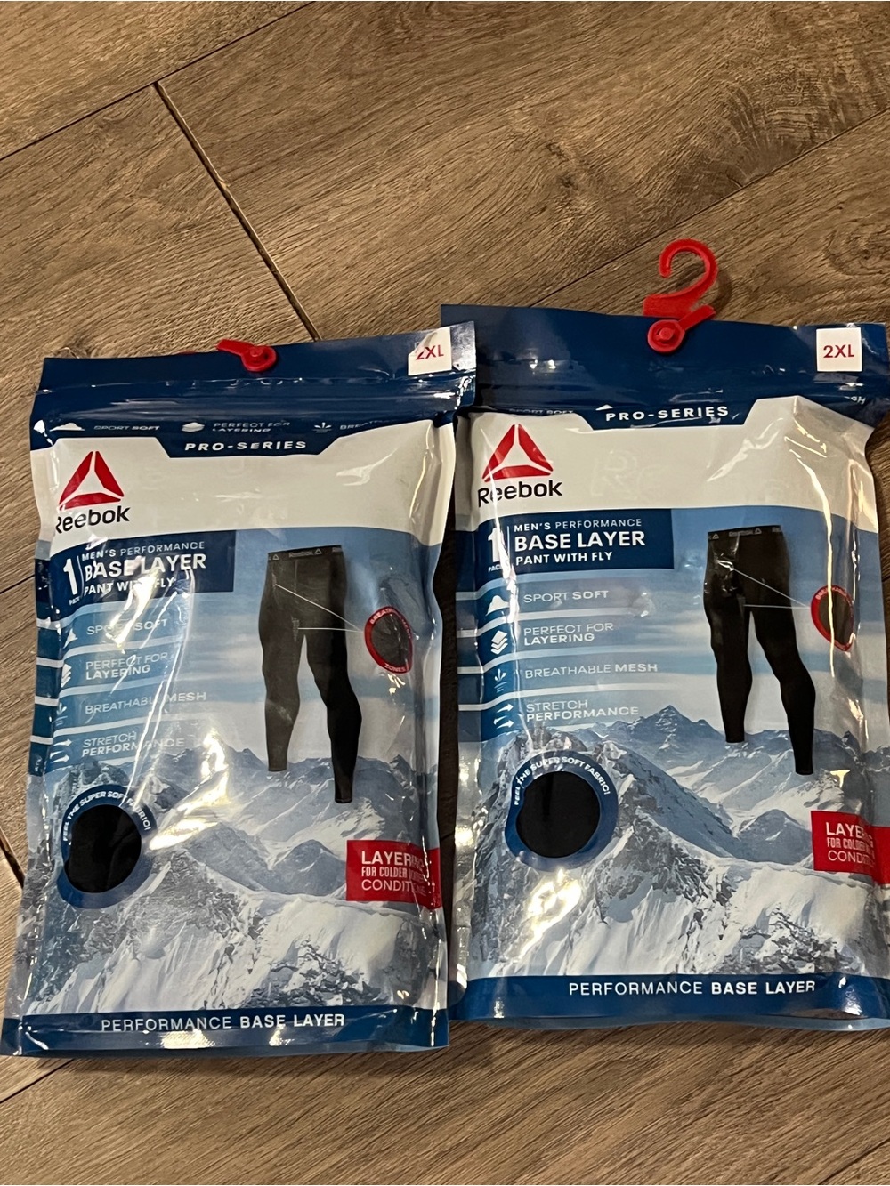 2 Reebok Base Layer Pants With Fly Size 2XL New